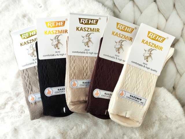 5 x Skarpetki kaszmirowe damskie 39-42
