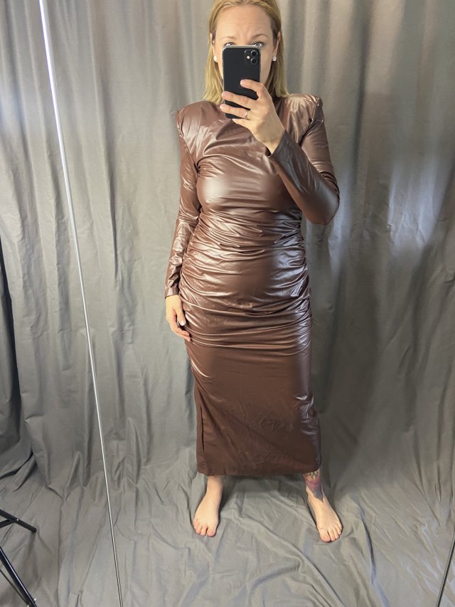 long chocolate dress