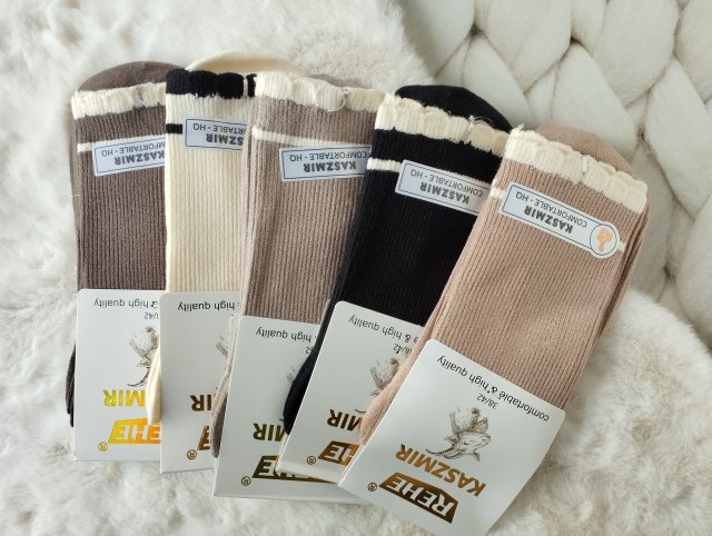 5 x Skarpetki kaszmirowe damskie 39-42