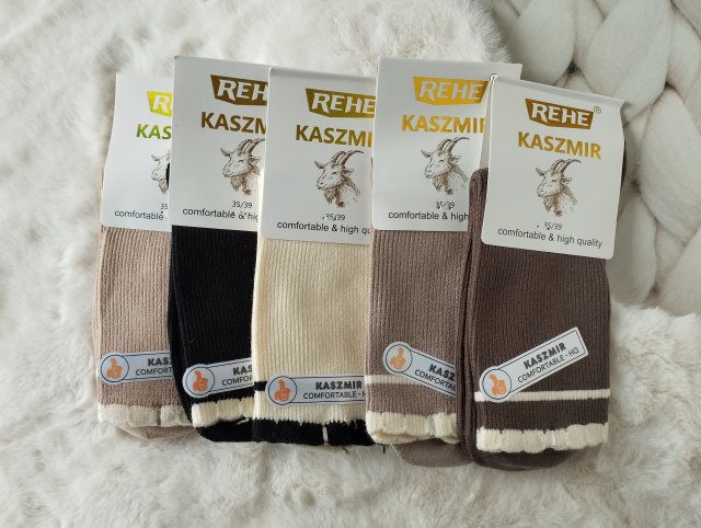 5 x Skarpetki kaszmirowe damskie 35-38
