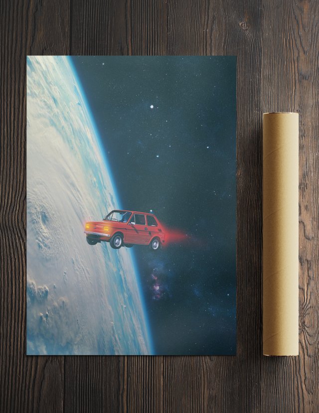 Kolaż - Ale kosmos ( 50x70 cm )