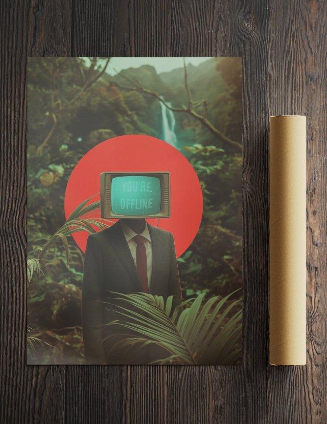 Kolaż - Jesteś offline ( A3 - 29,7x42 cm )