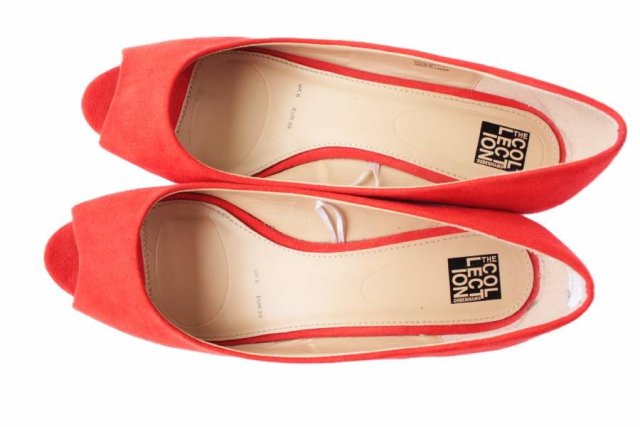 Buty na koturnie vintage peep toe Debenhams czółenka bez palców