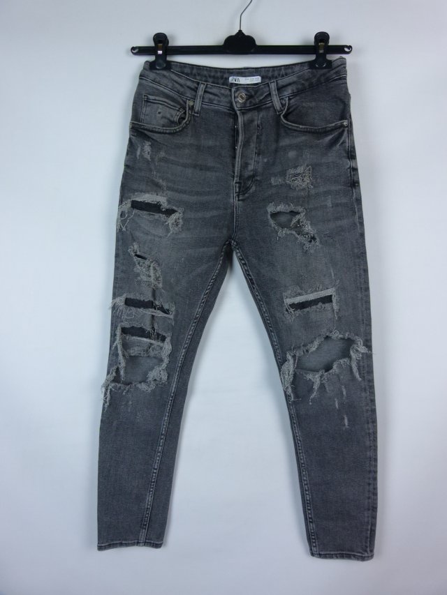 Zara skinny jeans spodnie dżins dziury / 40