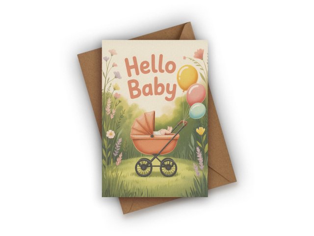 KARTKA Z OKAZJI NARODZIN DZIECKA - HELLO BABY