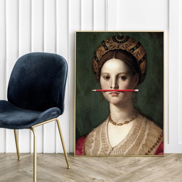 Plakat Dziewczynka z ołówkiem -  format 50x70 cm B2