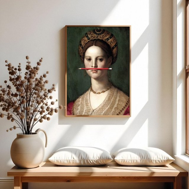 Plakat Dziewczynka z ołówkiem -  format 61x91 cm