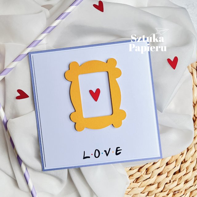 Kartka LOVE na walentynki w stylu Przyjaciół