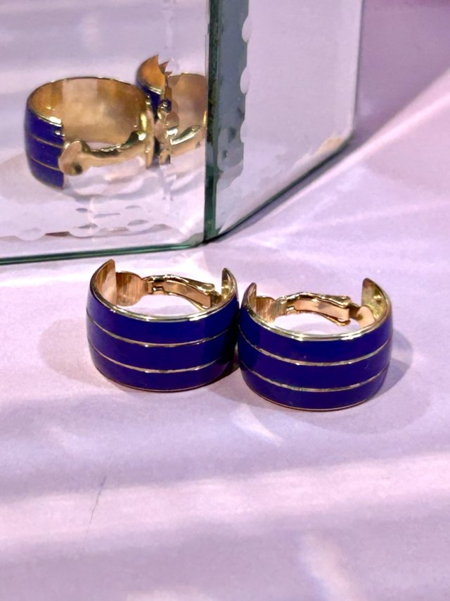 ❁ ❁ eleganckie klipsy w kobalcie ❁ ❁