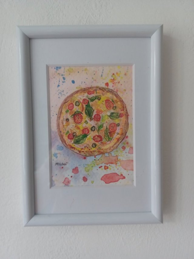 Akwarela "Pizza" w ramce 11*15 cm