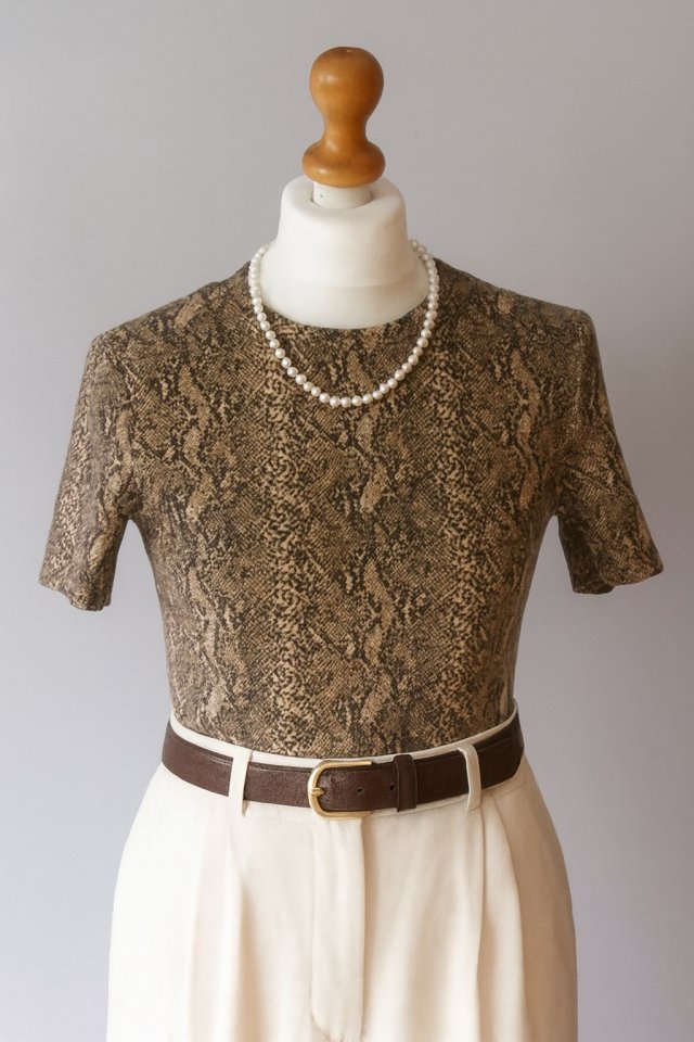 ZARA Bluzka print skóra węża panterka wężowy wzór cętki Animal print