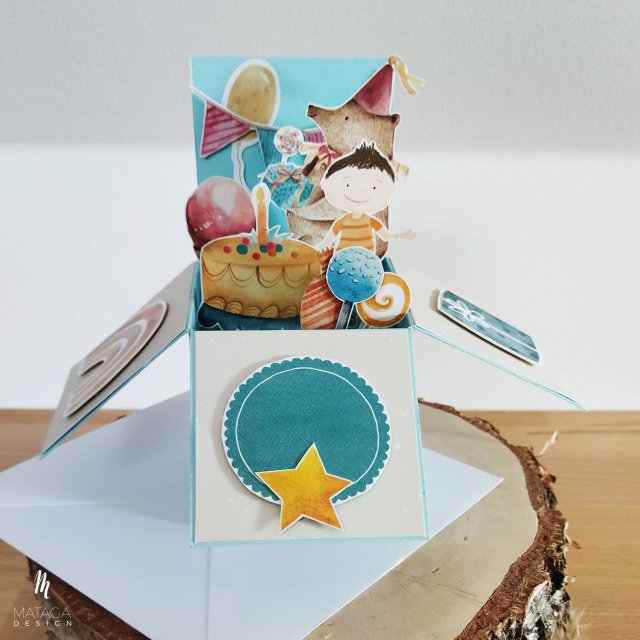 Kartka urodzinowa pop-up dla chłopca KPU-01