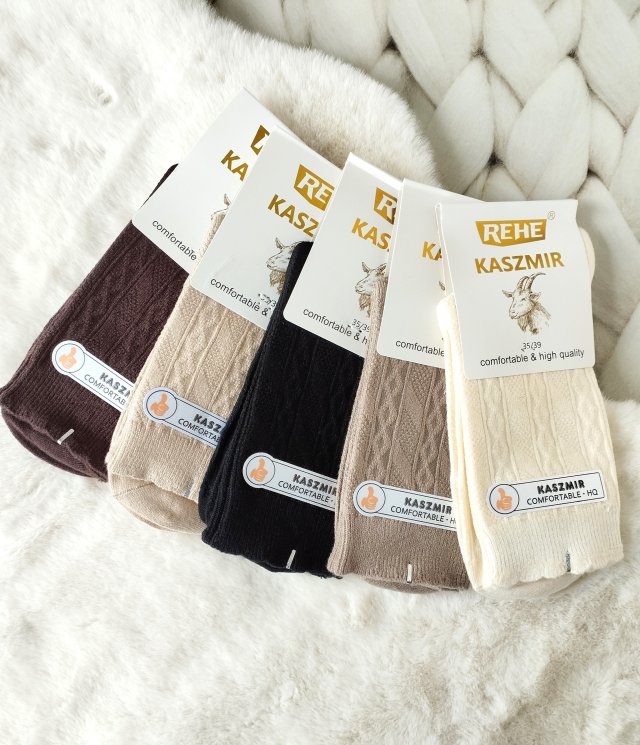 5 x Skarpetki kaszmirowe damskie 35-38
