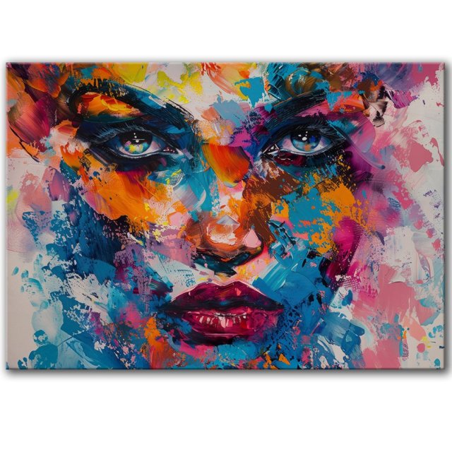 Obraz na płótnie - 100x70 cm Kolorowy portret (1-0576)