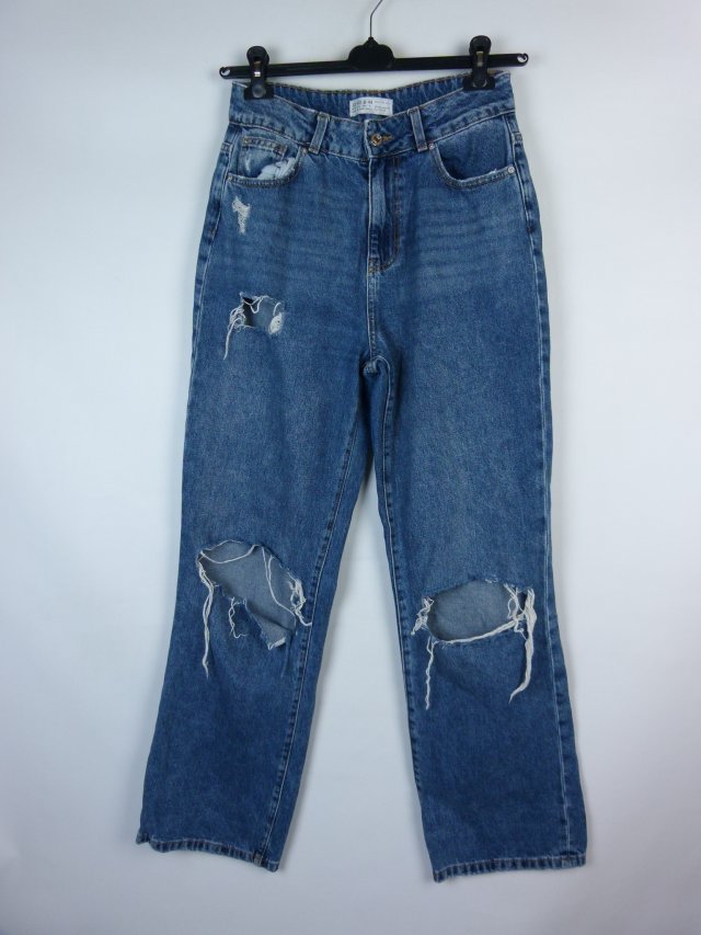 Denim Co proste spodnie jeans dziury 12 / 38