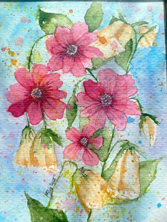 Akwarela w ramie Bukiecik 15*20 cm