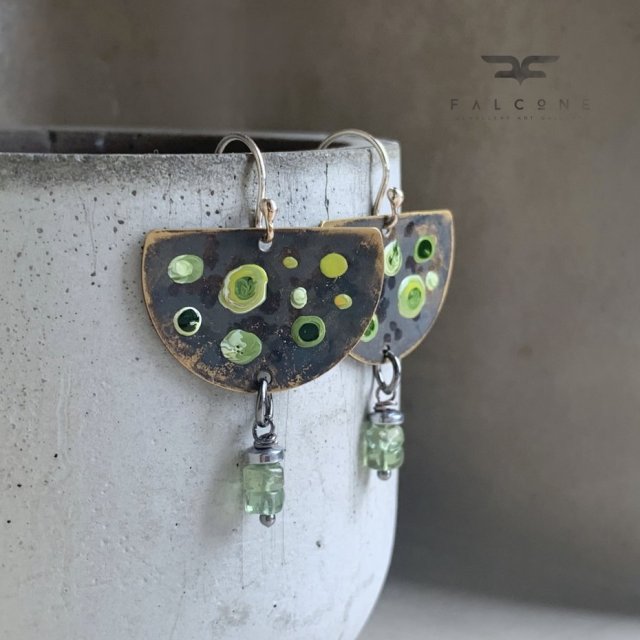 Kolczyki Green Dots & Apatite
