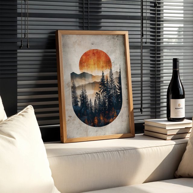 Plakat - 40x50 cm - Abstrakcyjny las (2-0745)