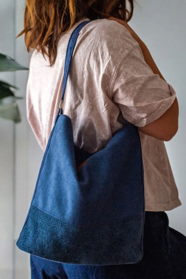 Granatowa boho bag