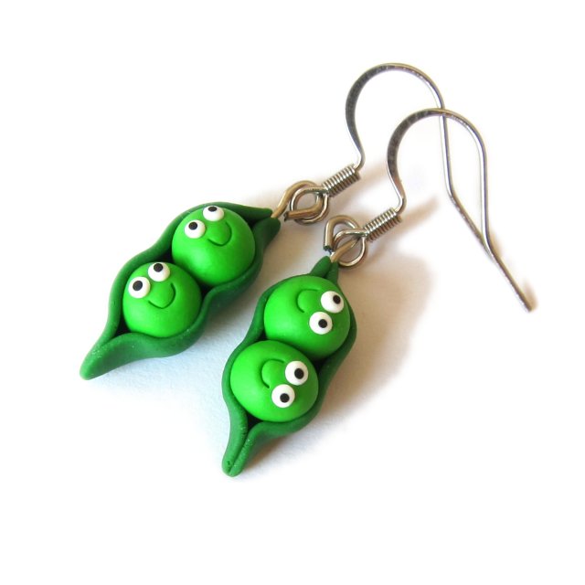 Śmieszne Kolczyki Zielony Groszek Pomysł na Prezent