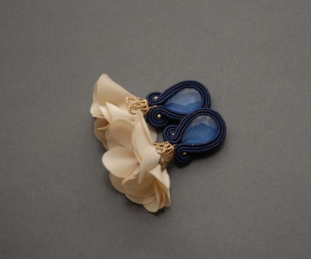 kolczyki sutasz z kwiatkiem