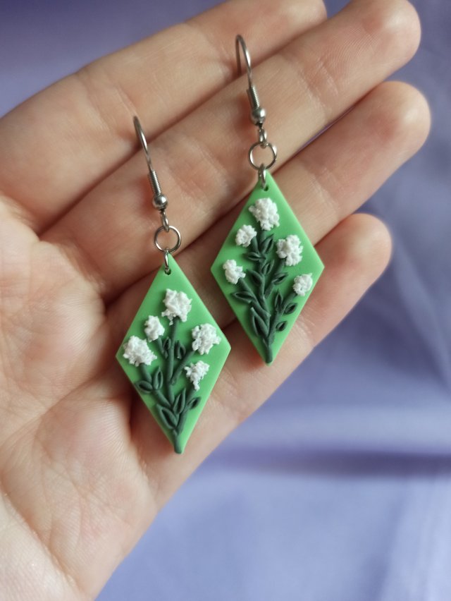 Kolczyki z gliny polimerowej kwiatki