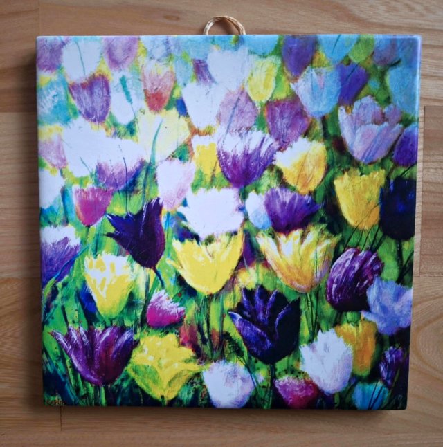 Artystyczne płytki ceramiczne "Tulipki yellow"