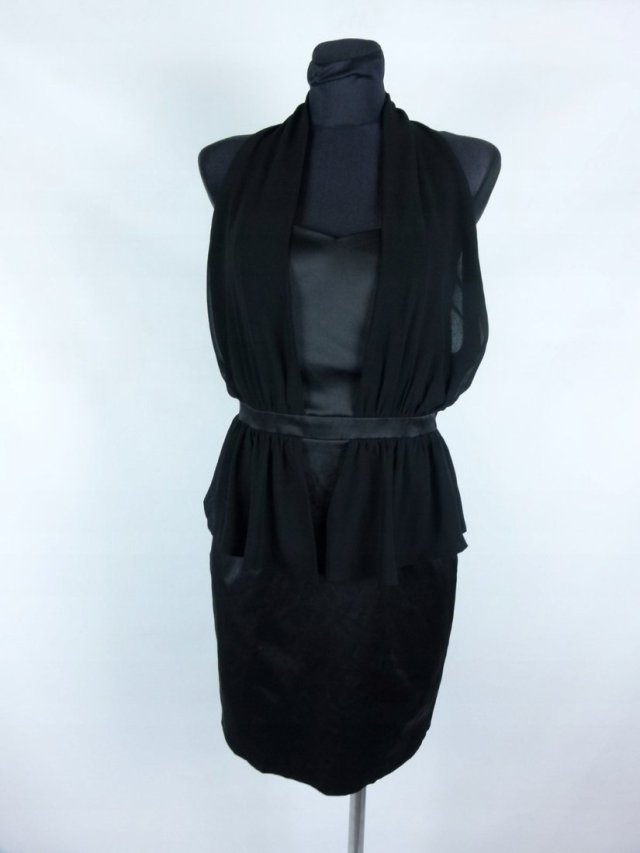 Asos koktajlowa sukienka mini black 10 / 36