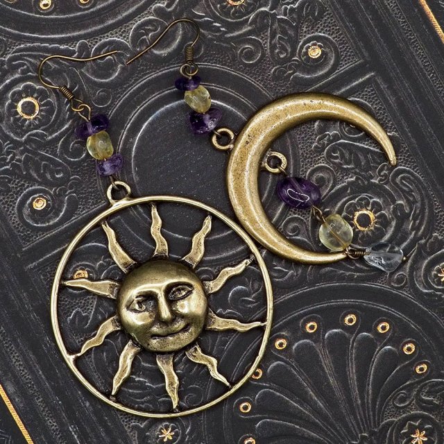 Kolczyki boho Moon and Sun no.3