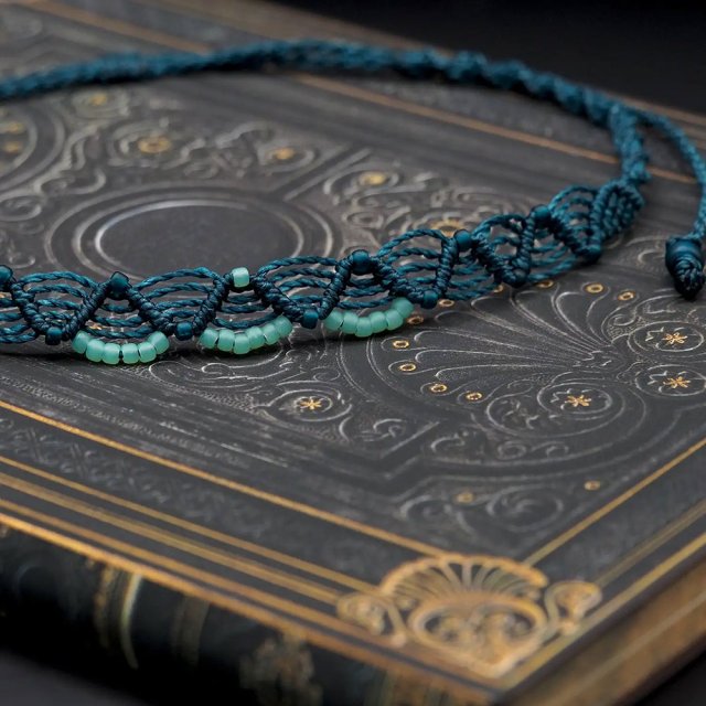Choker makramowy Morska Piana