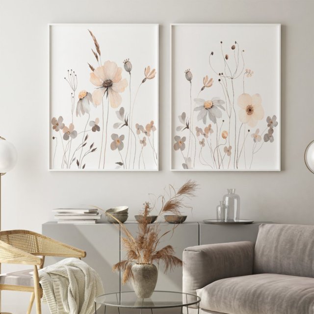 ZESTAW PLAKATÓW 2cz 30x40 cm Polne kwiaty  (set226)
