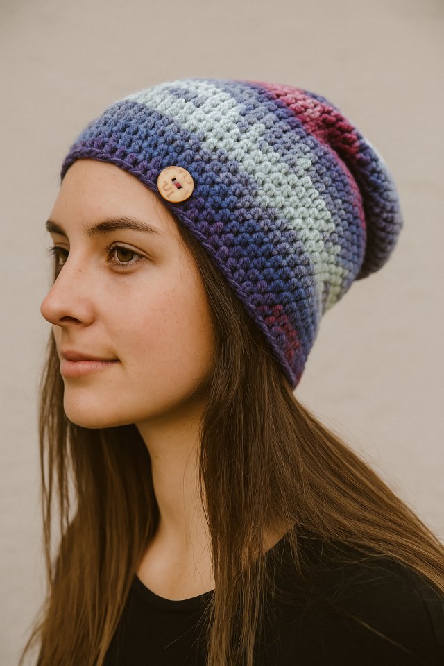 Kolorowa czapka całoroczna przejściowa cienka all season S/M