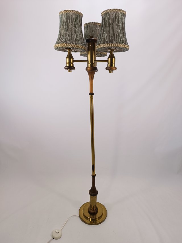 Mosiężna lampa podłogowa, lata 70.