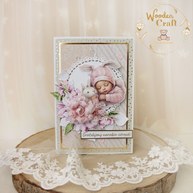 Kartka na narodziny dziecka, gratulacje "Magnolia3"GOTOWA