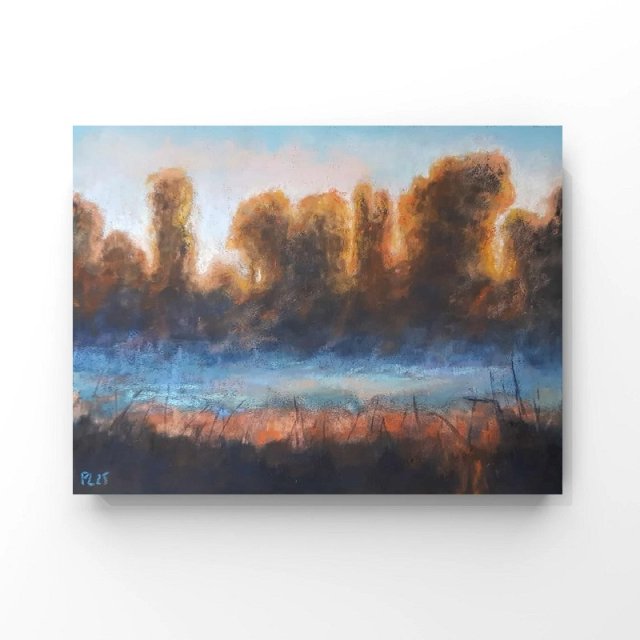 Pejzaż  - praca wykonana pastelami