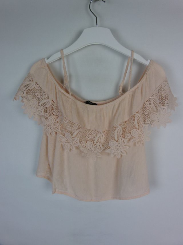 Forever 21 top letnia bluzka pudrowy róż / M