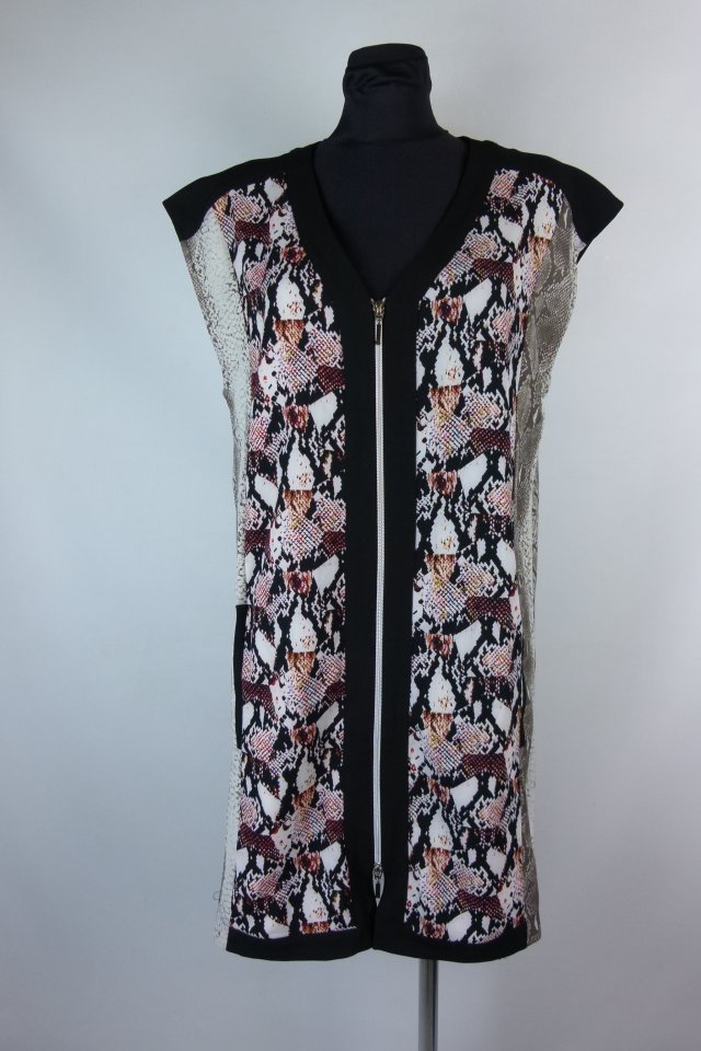 H&M prosta sukienka wzór skóra węża zip / 38