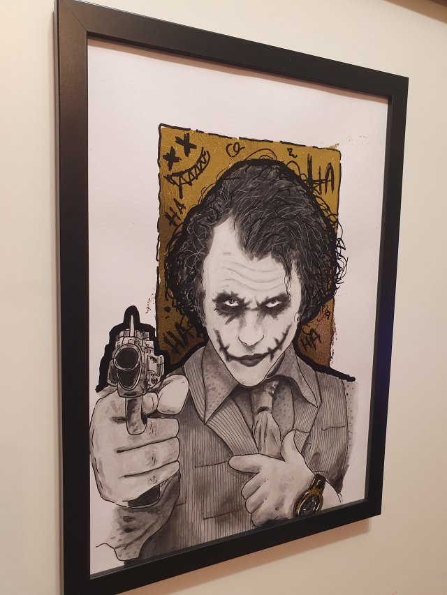 Joker plakat grafika obraz handmade A3