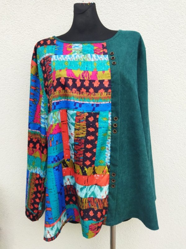 WZORZYSTA BLUZKA - DUŻY ROZMIAR