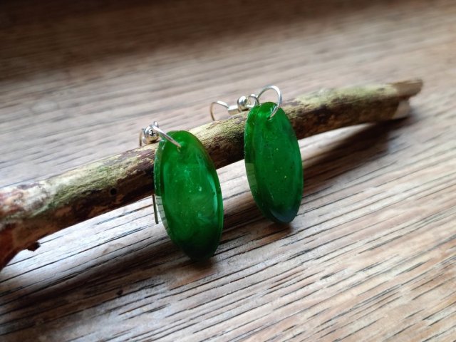 Kolczyki z żywicy epoksydowej - TAJEMNICZY LAS