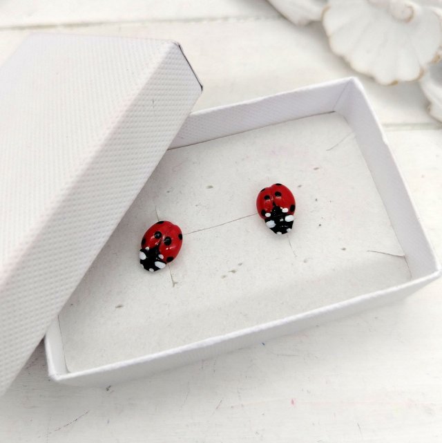 Kolczyki - sztyfty Biedronki