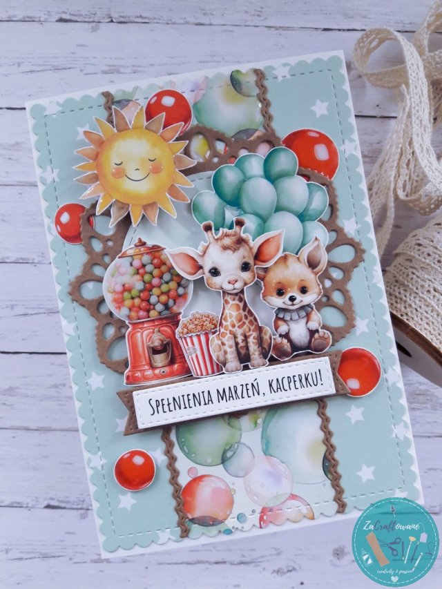 Kolorowa kartka urodzinowa dla chłopca, personalizacja