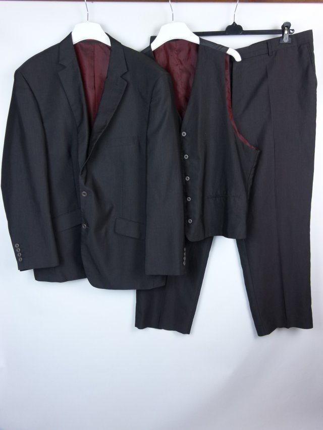 Marc Darcy elegancki garnitur 3 częściowy grafit 50R / 3XL