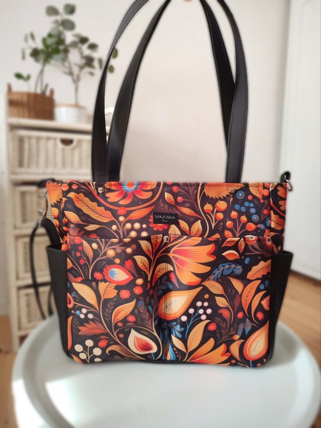 Sara - duża torba A4 jesienny folk totebag