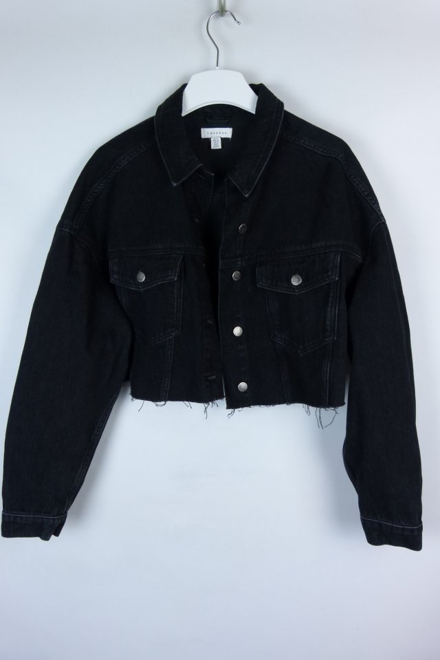 Topshop jeans krótka kurtka crop dżins cięty dół 16 / 44