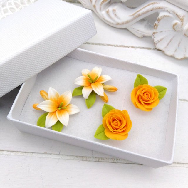 Zestaw kolczyków typu sztyft z gliny polimerowej