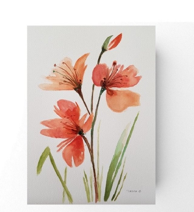 Kwiatki- akwarela formatu A4