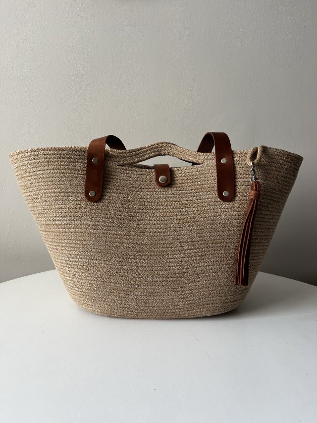 Torba shopper / koszyk miejski kolor lniany