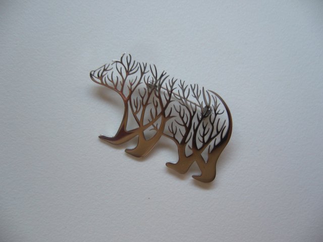 BROSZKA NIEDŹWIEDŹ STAL SZLACHETNA