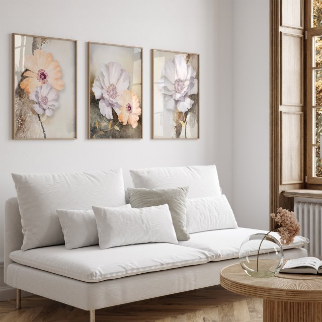 ZESTAW PLAKATÓW 40x50 cm Pastelowe kwiaty  (set228)